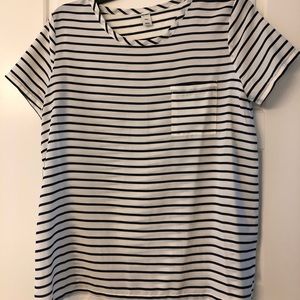 Navy and white stripe blouse